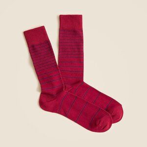 NWT J.Crew Microstripe socks in flagship red